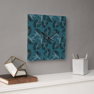 Reloj Cuadrado Monstera Leo Estampado Animal Glam 1