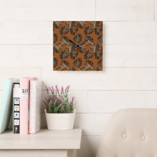 Reloj Cuadrado Monstera Leo Estampado Animal Glam 3
