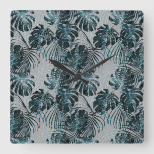 Reloj Cuadrado Monstera Palma Leo Estampado Animal Glam 2