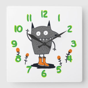 Reloj Cuadrado Monstruo de ondulación divertida
