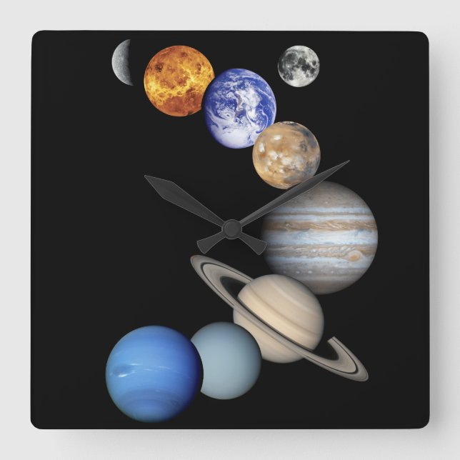 Reloj Cuadrado Montaje solar de Sytem (Anverso)