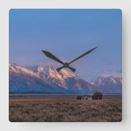 Reloj Cuadrado Montaña Grand Teton y Prairie