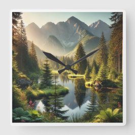 Reloj Cuadrado Montaña Pond