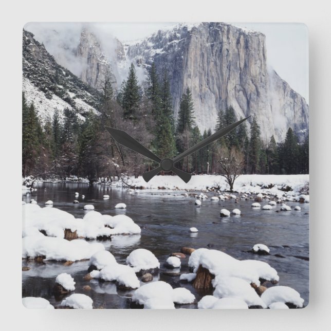 Reloj Cuadrado Montañas California, Sierra Nevada, Yosemite 2 (Anverso)