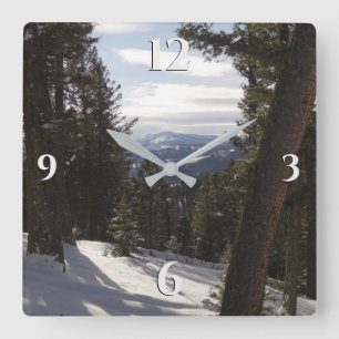 Reloj Cuadrado Montañas Madison en invierno en Montana