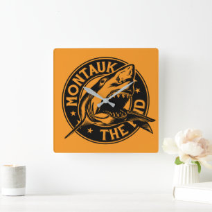 Reloj Cuadrado Montauk Salvage Co. Montauk The End Wall Clock