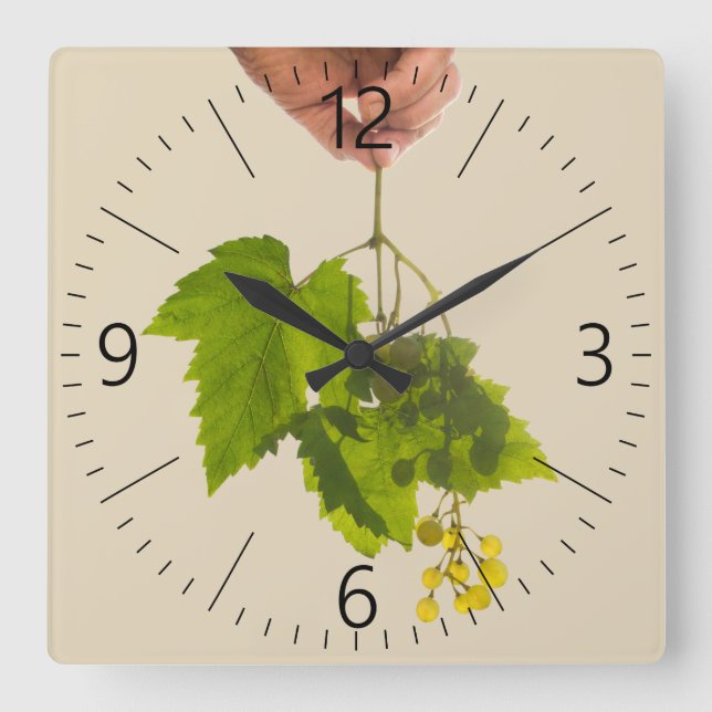 Reloj Cuadrado Montón de uva (Anverso)