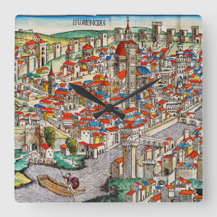 Reloj Cuadrado Monumento medieval de Florencia en Italia