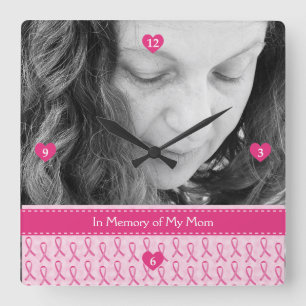 Reloj Cuadrado Monumento rosado de encargo hermoso de la cinta