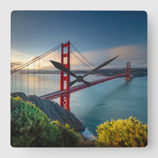 Reloj Cuadrado Monumentos | Golden Gate San Francisco (Anverso)