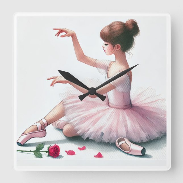 Reloj Cuadrado mooie klok voor op een meisjeskamer (Anverso)