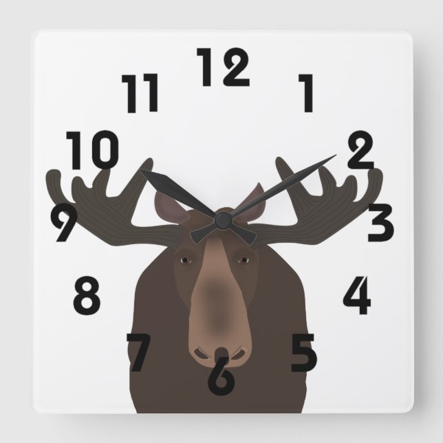 Reloj Cuadrado Moose Clock (Anverso)