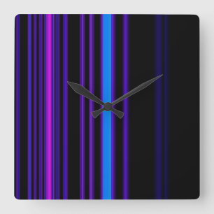 Reloj Cuadrado Morado Neon Modern Wall Clocks