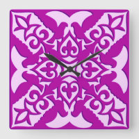 Moroccan tile - deep orchid and pink