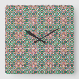 Reloj Cuadrado Moroccan Zellige Pattern Ornate Wall Clock