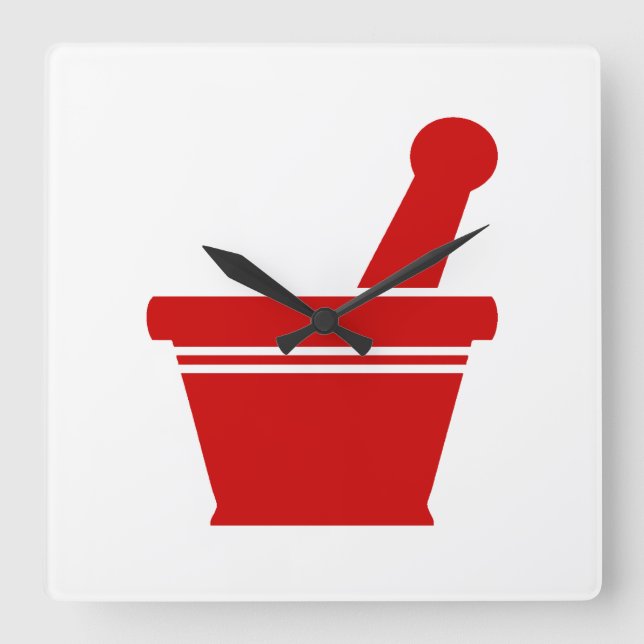 Reloj Cuadrado Mortero y maja (Anverso)