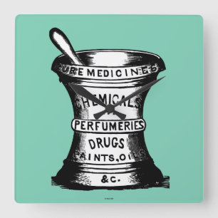 Reloj Cuadrado Mortero y maja