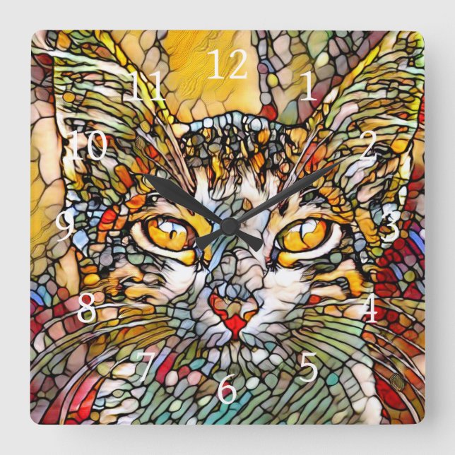 Reloj Cuadrado Mosaic Multicolor Cat 697 (Anverso)