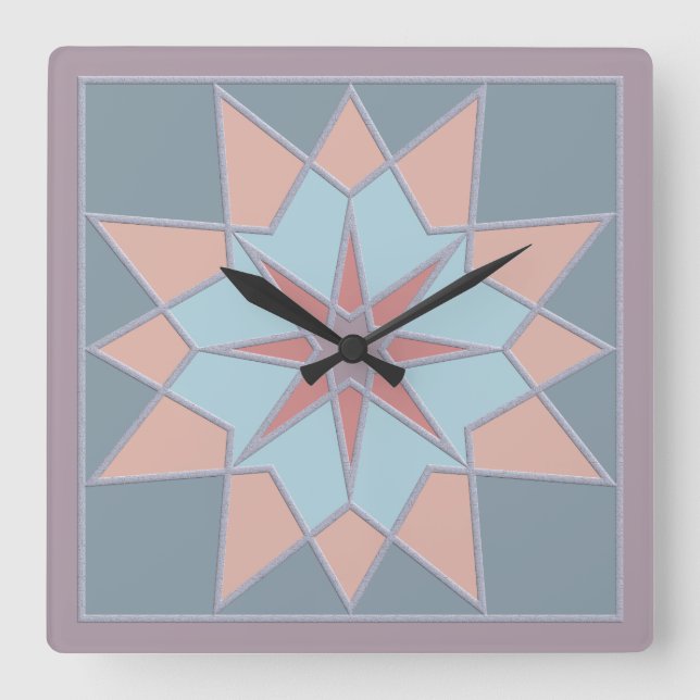 Reloj Cuadrado Mosaic pattern wall clock (Anverso)