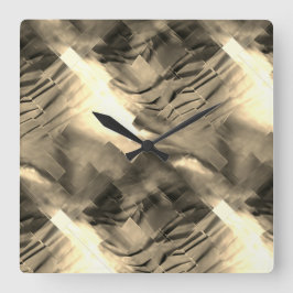 Reloj Cuadrado Mosaico abstracto extraño con choque de tonos