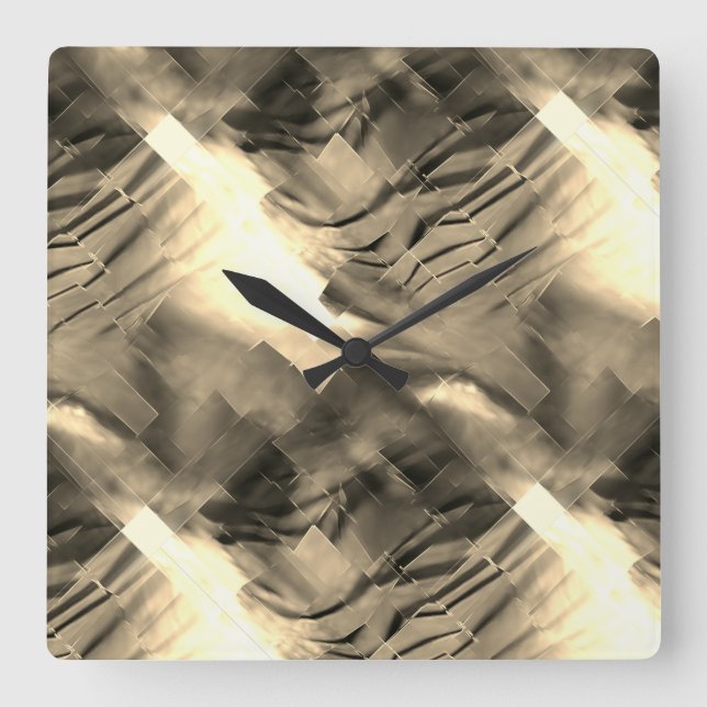 Reloj Cuadrado Mosaico abstracto extraño con choque de tonos (Anverso)