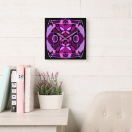 Reloj Cuadrado mosaico abstracto rosa y púrpura
