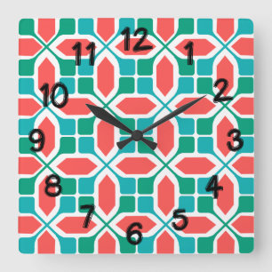 Reloj Cuadrado Mosaico Art Deco