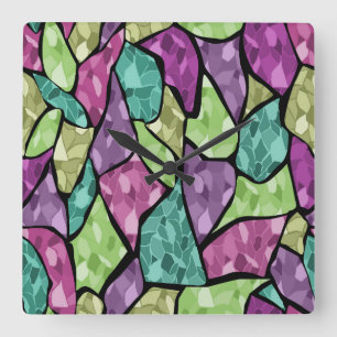 Reloj Cuadrado Mosaico de mosaico sin soldadura caleidoscopio abs