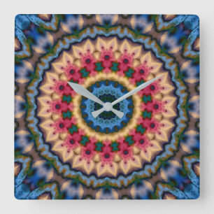 Reloj Cuadrado Mosaico de mosaico sin soldadura caleidoscopio abs