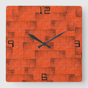 Reloj Cuadrado Mosaico de textura que parece una pared de ladrill