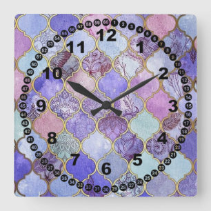 Reloj Cuadrado Mosaico de vidrio marroquí