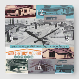 Reloj Cuadrado Mosaico moderno de los años 60