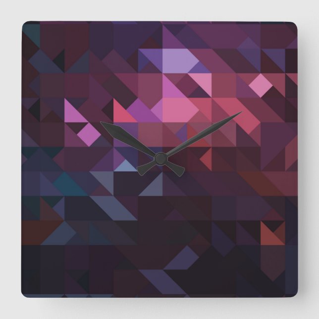Reloj Cuadrado Mosaico triangular  (Anverso)