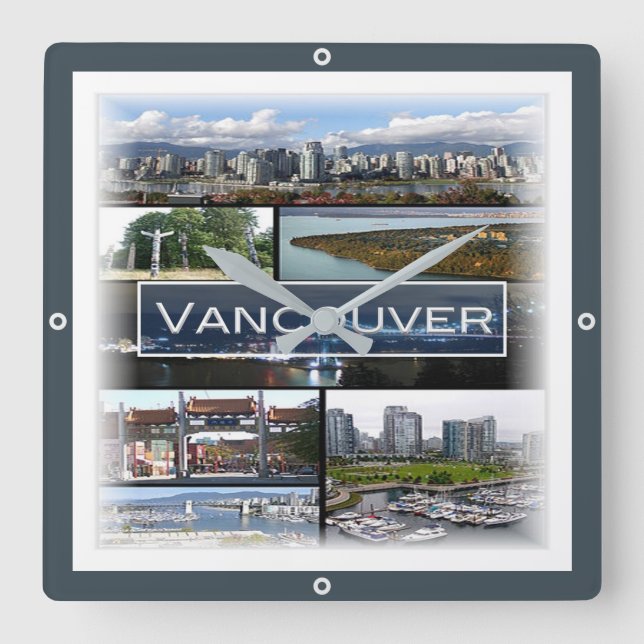 Reloj Cuadrado mosaico z zCA009 de VANCOUVER en Canadá, (Anverso)