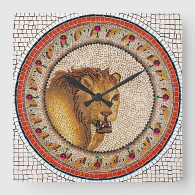 RELOJ CUADRADO MOSAICOS ROMANOS ANTIGUOS / LONES (Anverso)