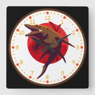Reloj Cuadrado Mosasaurus Dinosaur