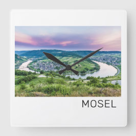 Reloj Cuadrado Moselle Loop Sunset Kroev Panorama Alemania