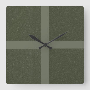 Reloj Cuadrado Moss Green Cross Pattern Wall Clock