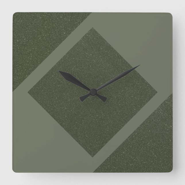 Reloj Cuadrado Moss Green Diamond Wall Clock (Anverso)