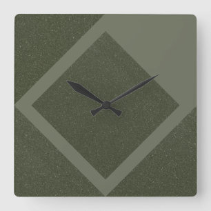 Reloj Cuadrado Moss Green Minimal Diamond Wall Clock