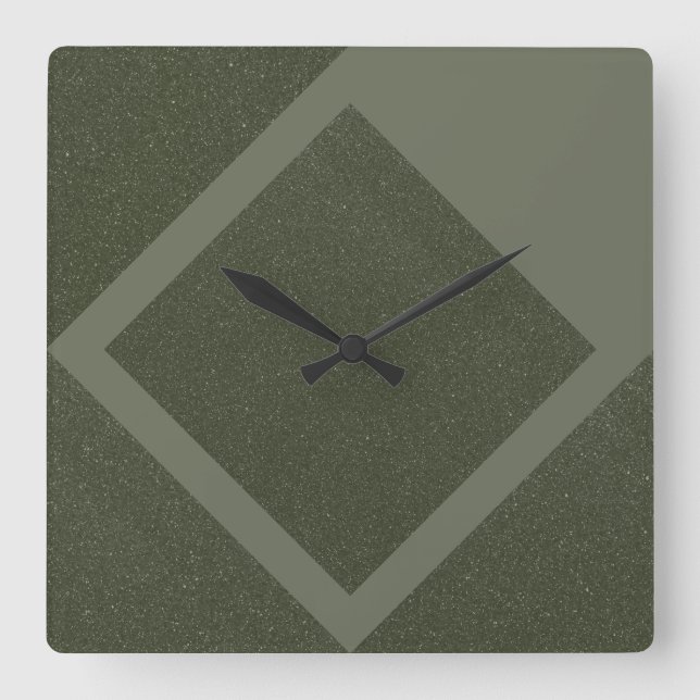 Reloj Cuadrado Moss Green Minimal Diamond Wall Clock (Anverso)
