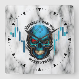 Reloj Cuadrado Motivación Comercial | Calavera y Mármol | Recuerd