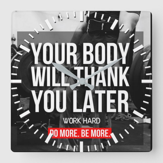 Reloj Cuadrado Motivación de entrenamiento (Anverso)