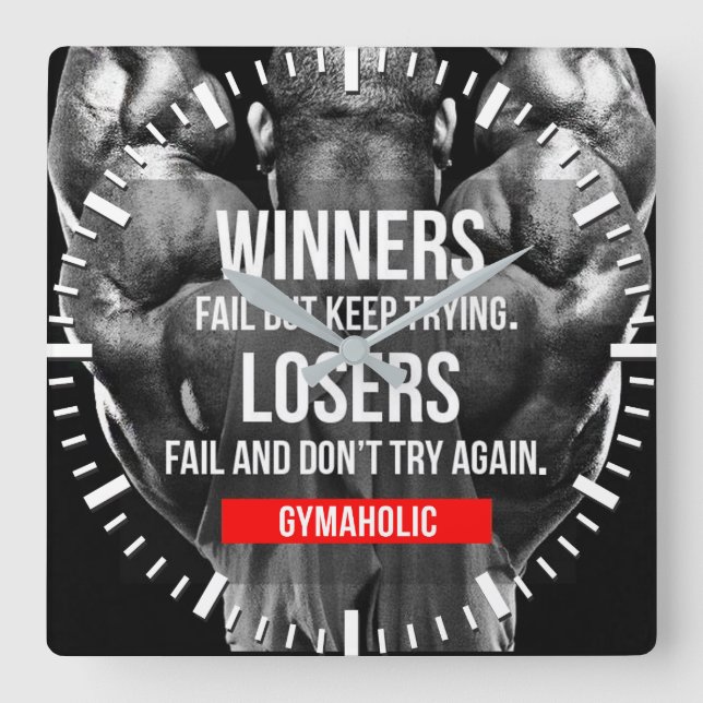 Reloj Cuadrado Motivación de entrenamiento (Anverso)