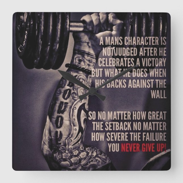 Reloj Cuadrado Motivación de entrenamiento (Anverso)