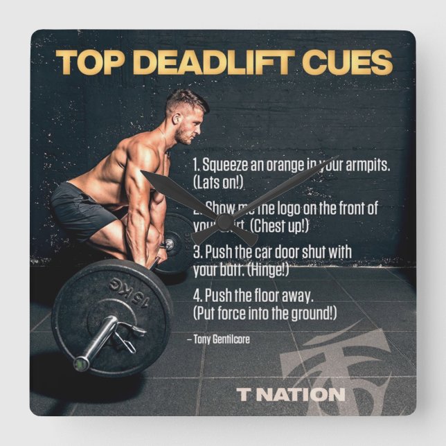 Reloj Cuadrado Motivación de entrenamiento de gimnasio de constru (Anverso)