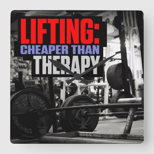 Reloj Cuadrado Motivación de entrenamiento de gimnasio de constru (Anverso)