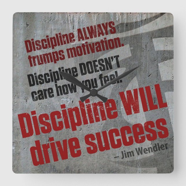 Reloj Cuadrado Motivación de entrenamiento de gimnasio de constru (Anverso)