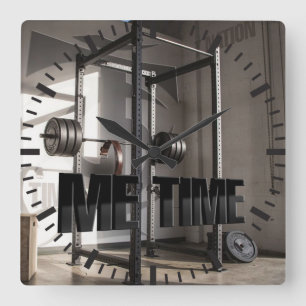 Reloj Cuadrado Motivación de entrenamiento de rack de squat - Tie