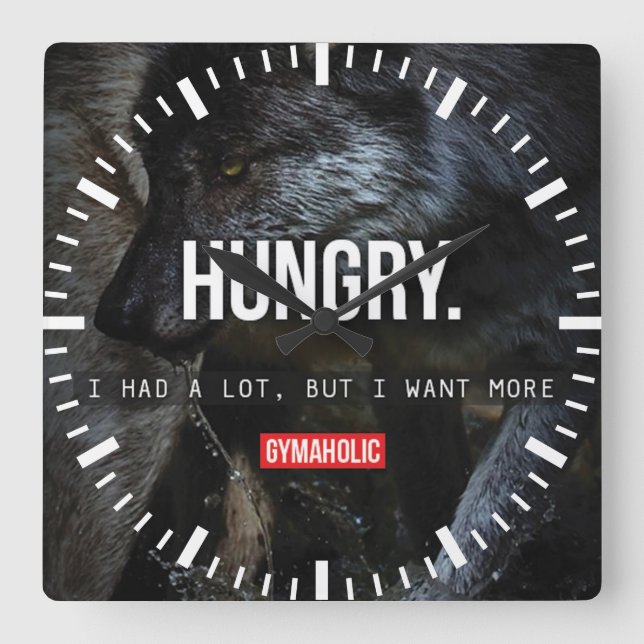 Reloj Cuadrado Motivación de gimnasio (Anverso)